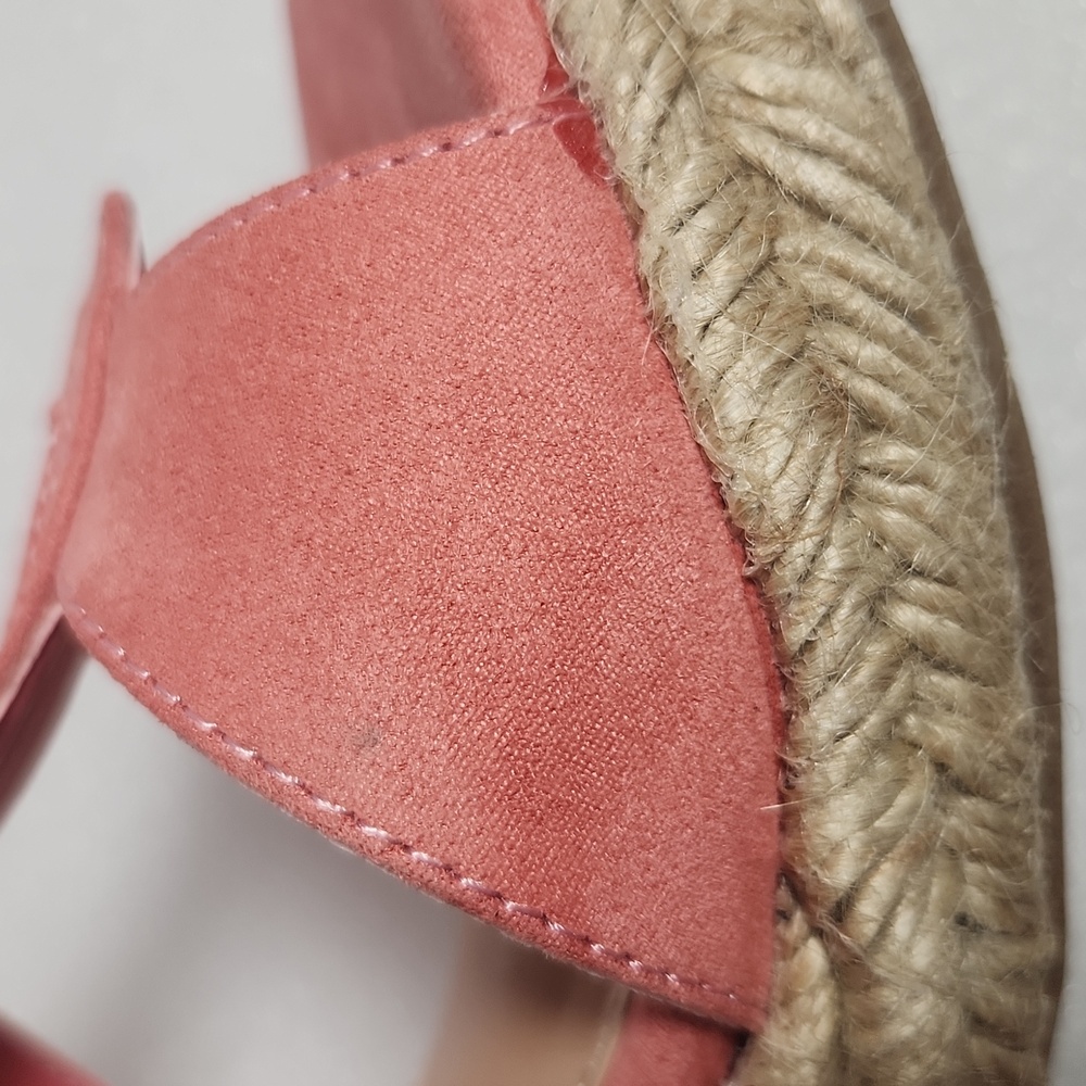 Coral Wedge Sandals Just Fab "Karsey" New In Box size 8 Rope Heel - Picture 12 of 15